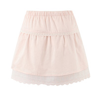 Retro patchwork cotton ruffle lace high waist slim elastic waist skirt - Thumbnail 1