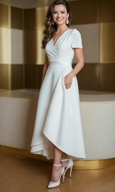 A Line Satin Prom Dress Evening Formal Gown