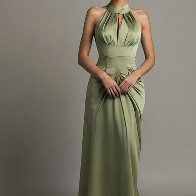 Elegant mermaid satin prom dress evening formal gown