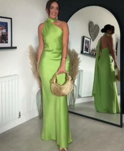 Elegant Mermaid Satin Prom Dress Evening Formal Gown