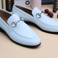 Crafted Leather Stunning Men White Leather Moccasin Loafers Formal Dress Shoes - Thumbnail 4