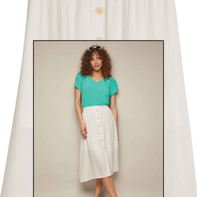 Button front skirt - final sale