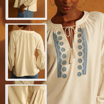 Tassel front blouse - final sale