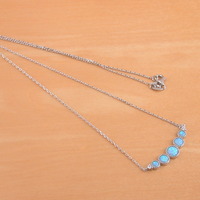 BOXED GIFT/Sterling Silver Blue Opal Necklace/Blue Opal Jewellery/Opal Jewelry/Gemstone Necklace/October Birthstone/Necklace/UK - Thumbnail 2