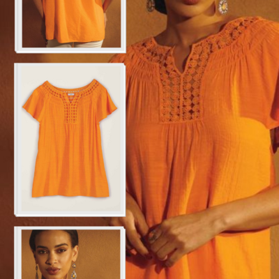 Crochet-trim top - final sale