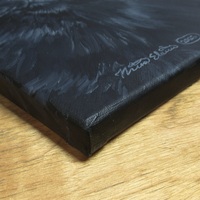 "Charismatic Cat," Black cat art, Original acrylic painting by N.E.Thompson, 9x12 inches - Thumbnail 6