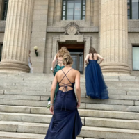 Sheath Split Black Satin Split Long Prom Dresses - Thumbnail 1