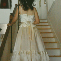 Spaghetti Straps Ivory A-Line Tea Length Formal Prom Dress - Thumbnail 1