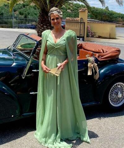 Elegant Green Plus Size Mother Of The Bride/ Groom Dresses Formal Evening Dress