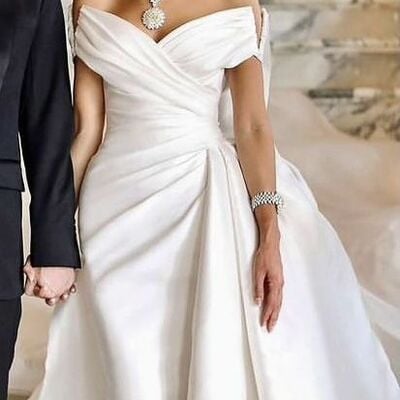 Elegant wedding dress, memraid satin bridal dress bridal gown