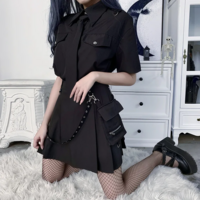 Y2K E-Girl Grunge Punk Gothic Black High Waist Skirt - Thumbnail 1