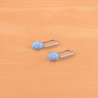 BOXED GIFT/Sterling Silver Blue Opal Earrings/Opal Earrings/Opal Drop Earrings/Opal Jewellery/Opal Jewelry/UK - Thumbnail 2