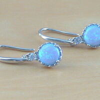 BOXED GIFT/Sterling Silver Blue Opal Earrings/Blue Opal Drop Earrings/Opal Jewellery/Opal Jewelry/Opal Earrings/UK - Thumbnail 3