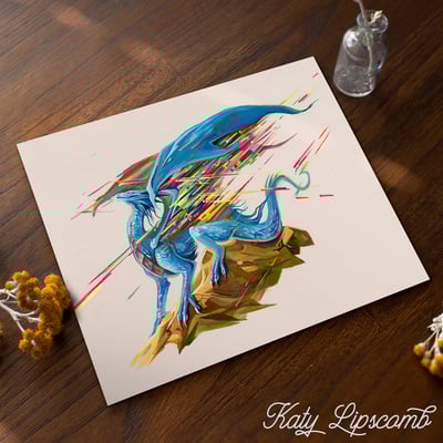 Glitch dragon - print