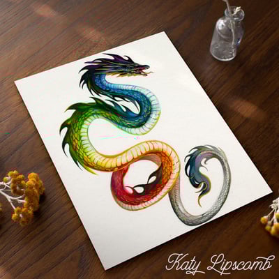 Ombré dragon - print - Thumbnail 1