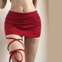 High waist anti-exposure skirt sexy strap hip skirt - Thumbnail 2