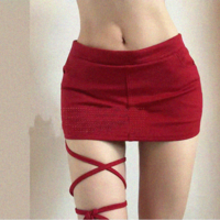 High waist anti-exposure skirt sexy strap hip skirt - Thumbnail 3