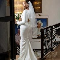 Elegant Wedding Dress, Memraid Lace African Girls Bridal Dress Bridal Gown - Thumbnail 3