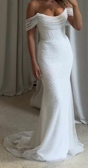 Elegant Wedding Dress, Memraid Sequins Lace Bridal Dress Bridal Gown