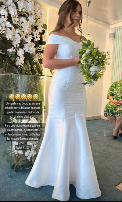 Elegant Wedding Dress, Memraid Satin Bridal Dress Bridal Gown