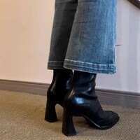 French retro slim boots ankle boots women's stretch boots 2 colors - Thumbnail 5