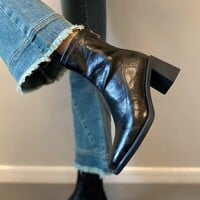 High-heeled elastic soft sole retro thick-heeled boots 2 colors - Thumbnail 2