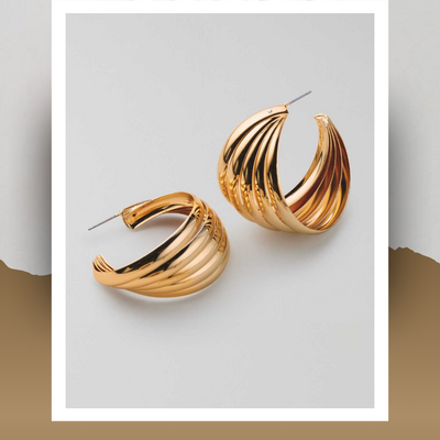 Gleaming ripple hoop earrings - final sale