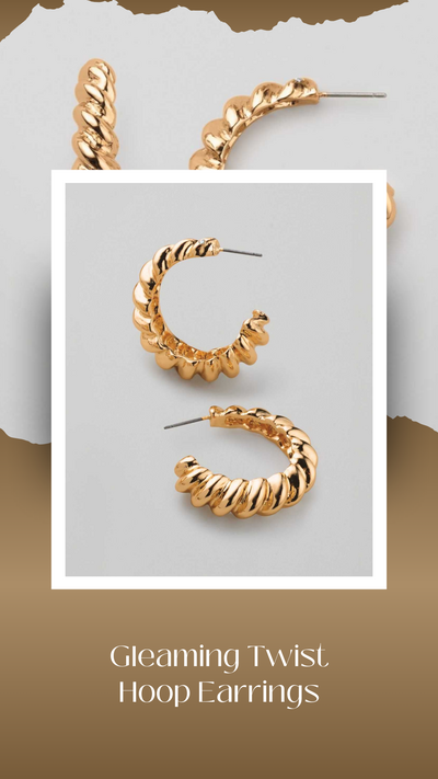 Gleaming Twist Hoop Earrings - FINAL SALE