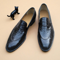Crafted Leather Handmade Mens Genuine Crocodile/Alligator Dress Shoes  - Thumbnail 1