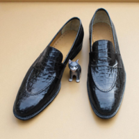 Crafted Leather Handmade Mens Genuine Crocodile/Alligator Dress Shoes  - Thumbnail 2