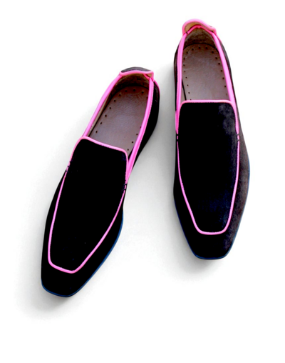 Crafted Leather Black Suede Leather Moccasin Loafers Dress Shoes