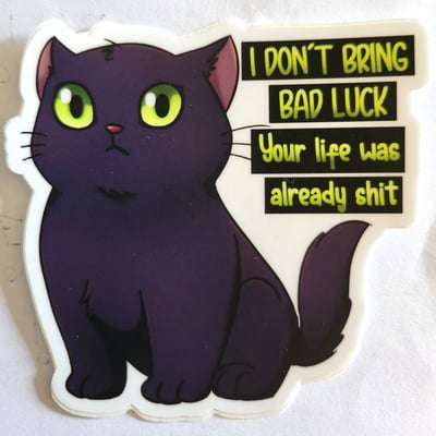 Black cat sticker