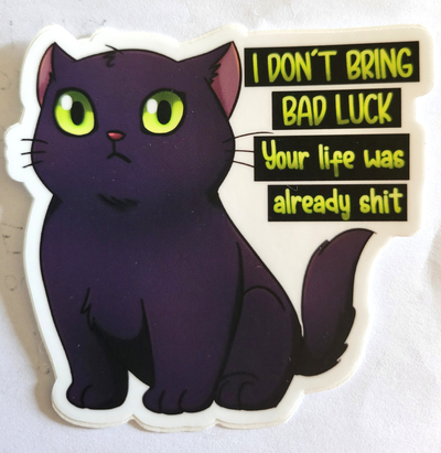 Black cat sticker