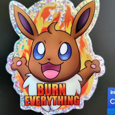 Vee the eevee glitter sticker