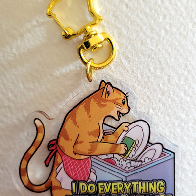 Tired cat charm