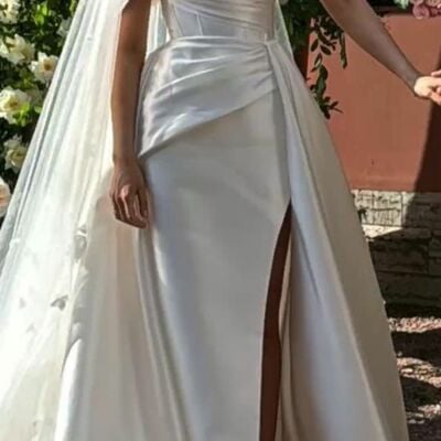Elegant wedding dress, mermaid satin bridal dress bridal gown