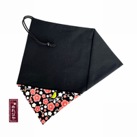 Japanese Cotton Chopstick Sleeve – Black & Pink Plum Blossom Pattern (MCC0004-08-BK) - Thumbnail 4