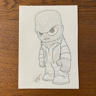 Original concept sketch - killer croc mystery mini