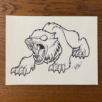 Original concept sketch - american werewolf in london mystery mini