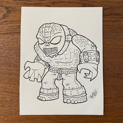 Original concept sketch - killer croc mystery mini