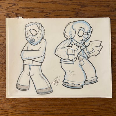 Original concept sketch - hannibal lecter & pennywise mystery mini