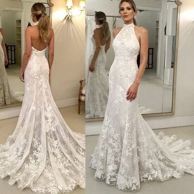 Elegant wedding dress, mermaid lace bridal dress bridal gown