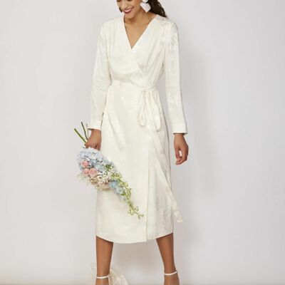 Elegant wedding dress, sheath satin bridal dress bridal gown