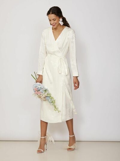 Elegant Wedding Dress, Sheath Satin Bridal Dress Bridal Gown