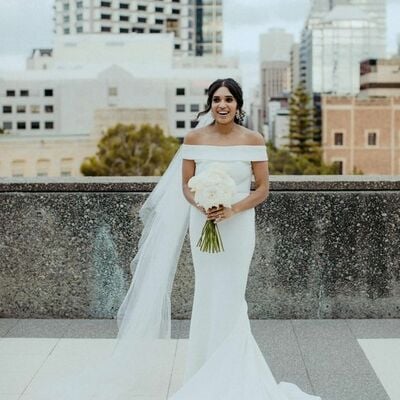 Elegant wedding dress, mermaid satin bridal dress bridal gown