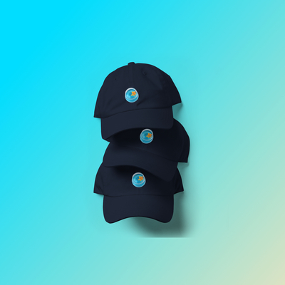 Pastel fish bowl baseball cap navy