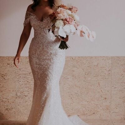 Elegant wedding dress, mermaid lace bridal dress bridal gown