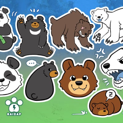 Bears sticker sheet
