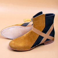 Crafted Leather Classic Men Brown Black Suede Leather Jodhpur Buckle Strap Boot - Thumbnail 4