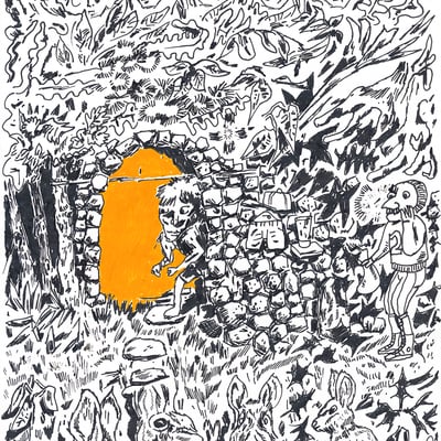 Into bunnyhaven (drawing)